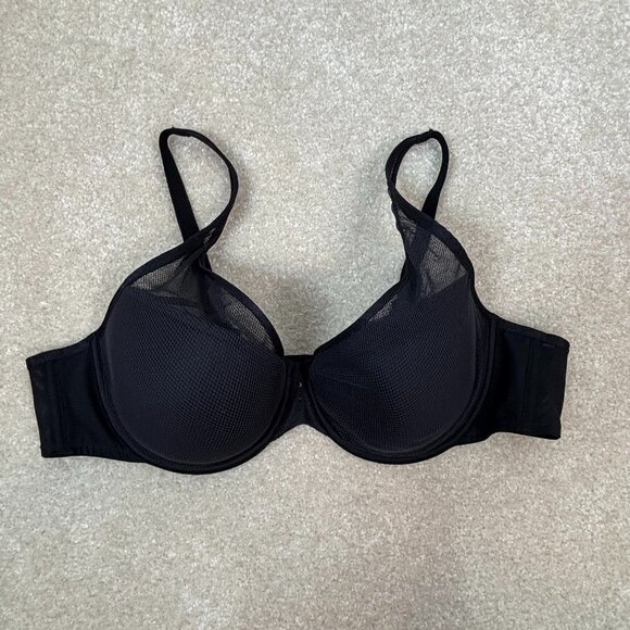 Curvy Couture Intimates Diamond Net Plunge Bra Black Style D1336 Sz 42C NWOT - Picture 2 of 5